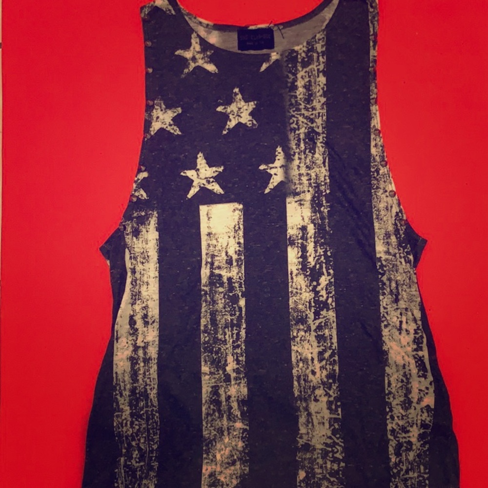 The Classic Vintage American Flag Muscle Tank Top